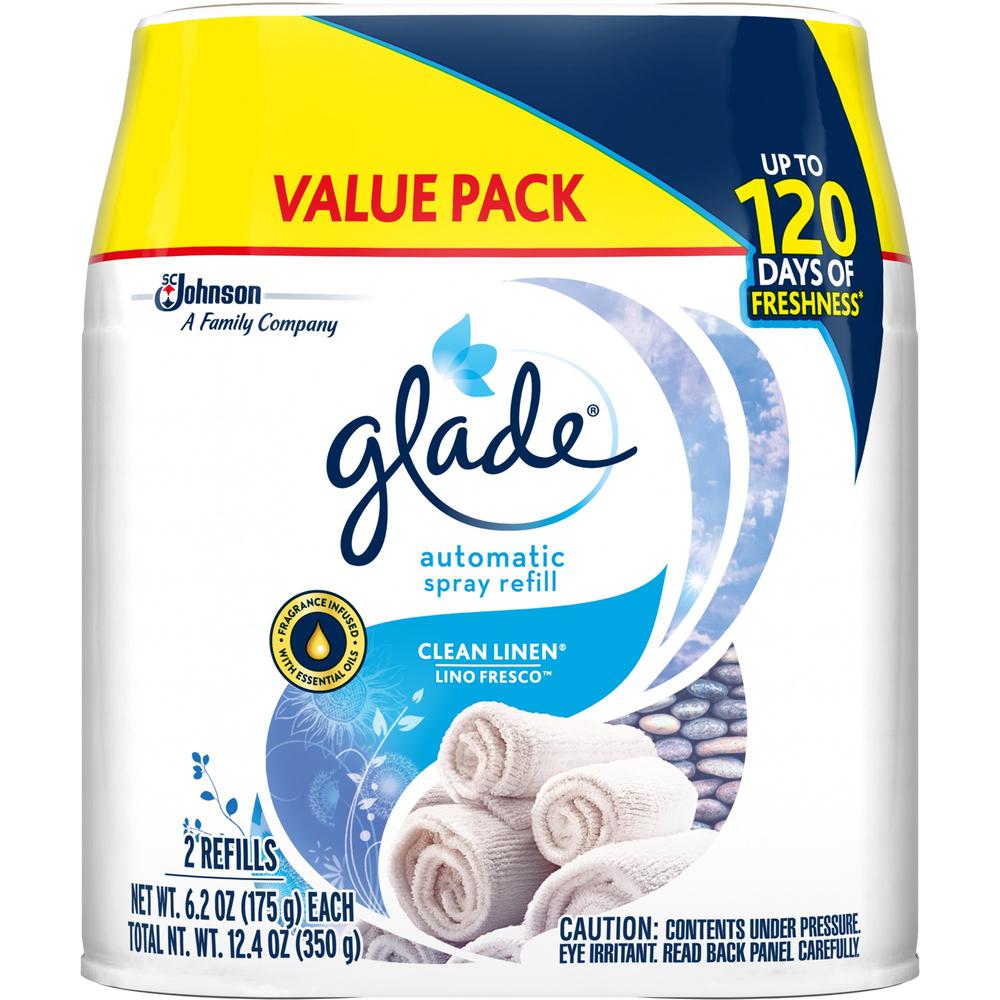 Glade Automatic Spray Refill Value Pack - Spray - 12.4 fl oz (0.4 quart) - Clean Linen - 60 Day - 6 / Carton - Long Lasting. Picture 3