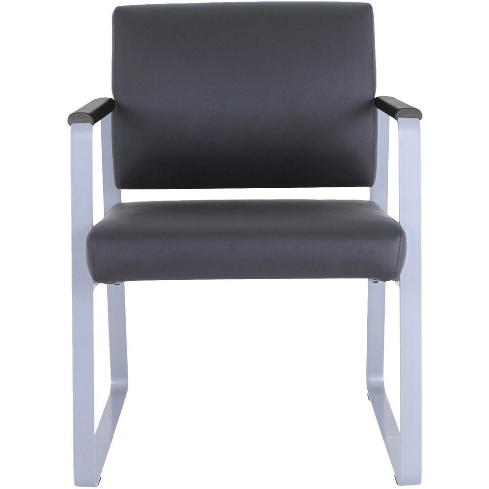 Lorell Healthcare Seating Guest Chair - Silver Powder Coated Steel Frame - Black - Vinyl - 1 / Each. Picture 9