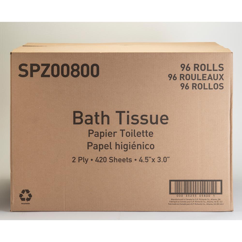 Special Buy 2-ply Bath Tissue - 2 Ply - 4.50" x 3" - 420 Sheets/Roll - 1.64" Core - White - 96 / Carton. Picture 5