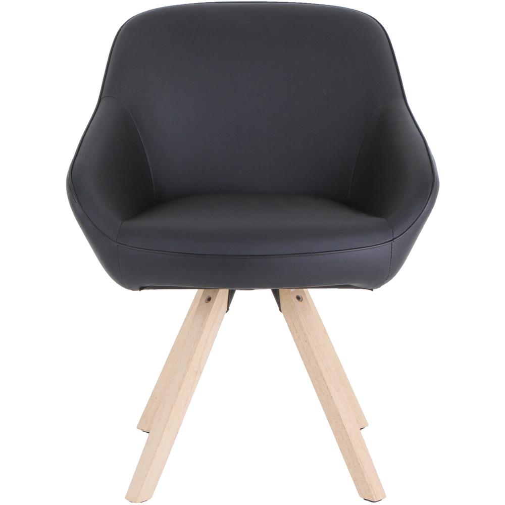 Lorell Natural Wood Legs Modern Guest Chair - Four-legged Base - Black - 1 Each. Picture 13