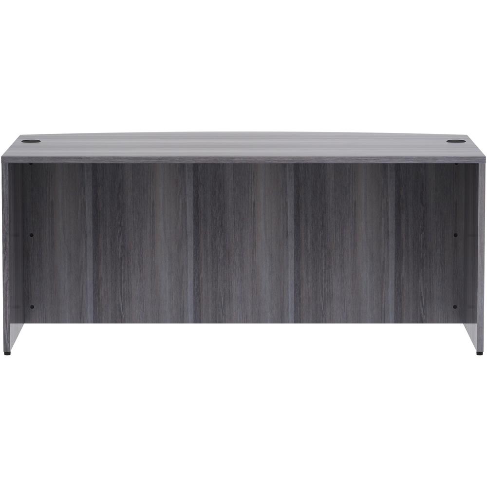 Lorell Essentials Series Bowfront Desk Shell - 72" x 41.4"29.5" Desk Shell, 1" Top - Bow Front Edge - Finish: Weathered Charcoal Laminate. Picture 2