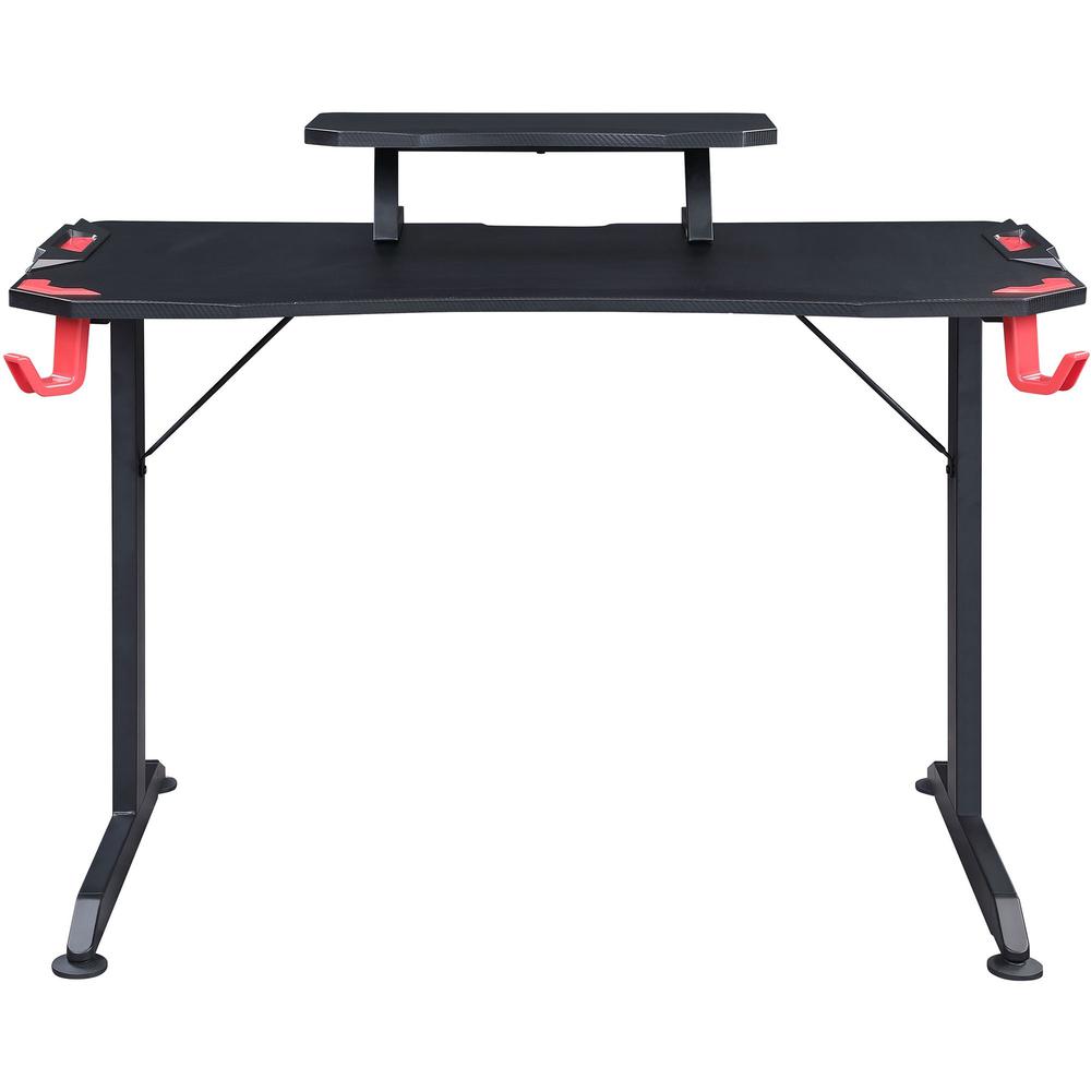 Lorell Gaming Desk - Powder Coated Base - 127 lb Capacity - 36" Height x 48" Width x 26" Depth - Assembly Required - Black - Medium Density Fiberboard (MDF), Polyvinyl Chloride (PVC), Melamine, Carbon. Picture 10