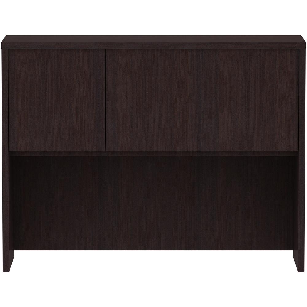 Lorell Essentials Series Stack-on Hutch with Doors - 48" x 15"36" - 3 Door(s) - Finish: Espresso Laminate. Picture 7