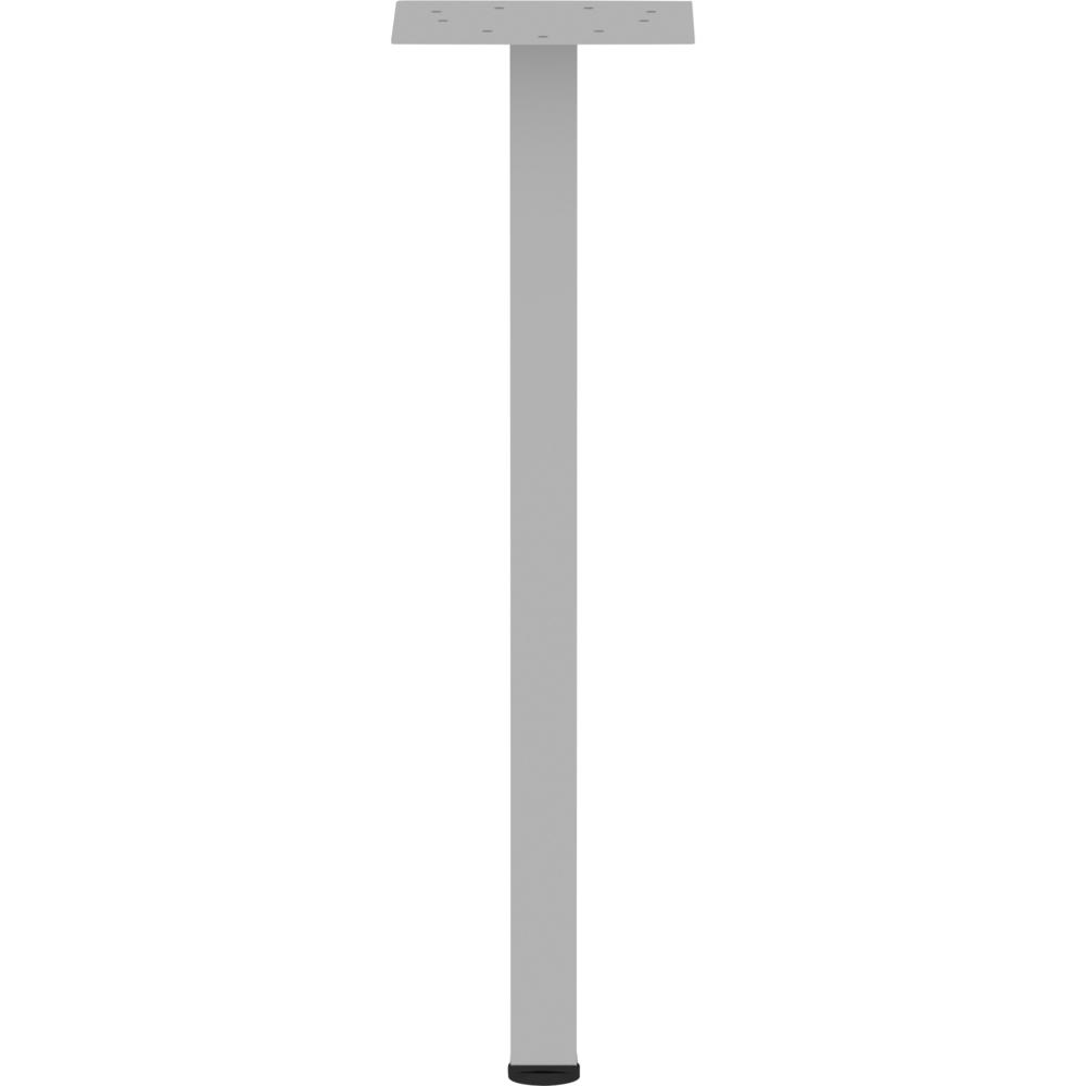 Lorell Relevance Series Offset Square Leg - Powder Coated Silver Square Leg Base - 28.50" Height x 7.87" Width - Assembly Required - 1 Each. Picture 2