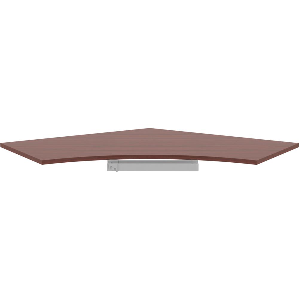 Lorell Relevance Series Curve Worksurface for 120 Workstations - Mahogany Rectangle Top - Contemporary Style - 47.25" Table Top Length x 34.13" Table Top Width x 1" Table Top ThicknessAssembly Require. Picture 6