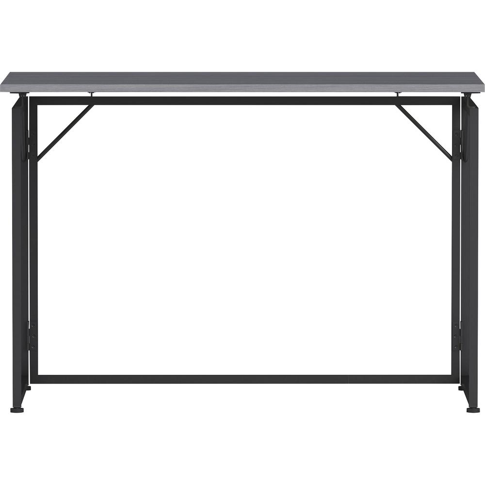 Lorell Folding Desk - Weathered Charcoal Laminate Rectangle Top - Black Base x 43.30" Table Top Width x 23.62" Table Top Depth - 30" Height - Assembly Required - Gray. Picture 2