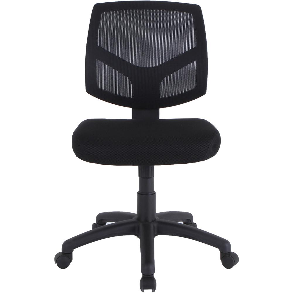 Lorell Mesh Back Task Chair - Fabric Seat - Mesh Back - 5-star Base - Black - 1 Each. Picture 5