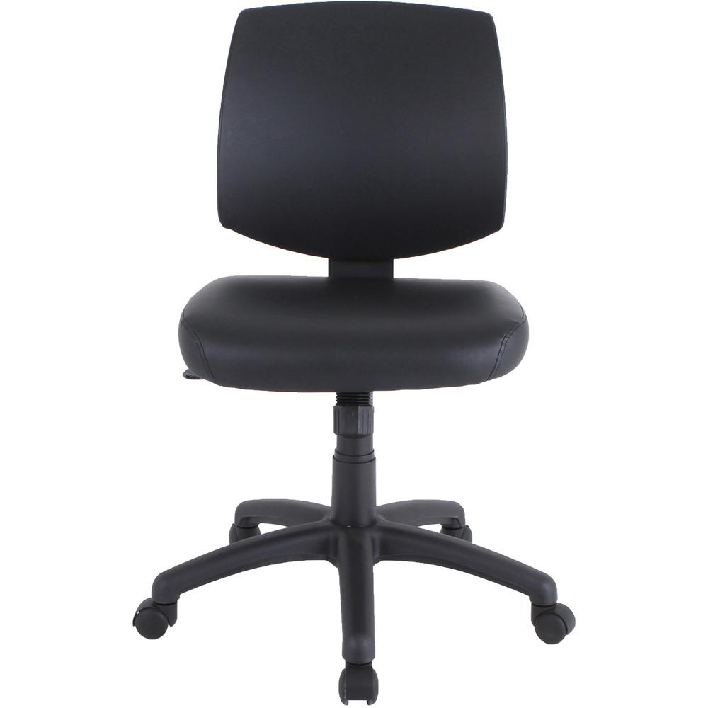 Lorell Task Chair - Polyvinyl Chloride (PVC) Seat - Polyvinyl Chloride (PVC) Back - 5-star Base - Black - 1 Each. Picture 8