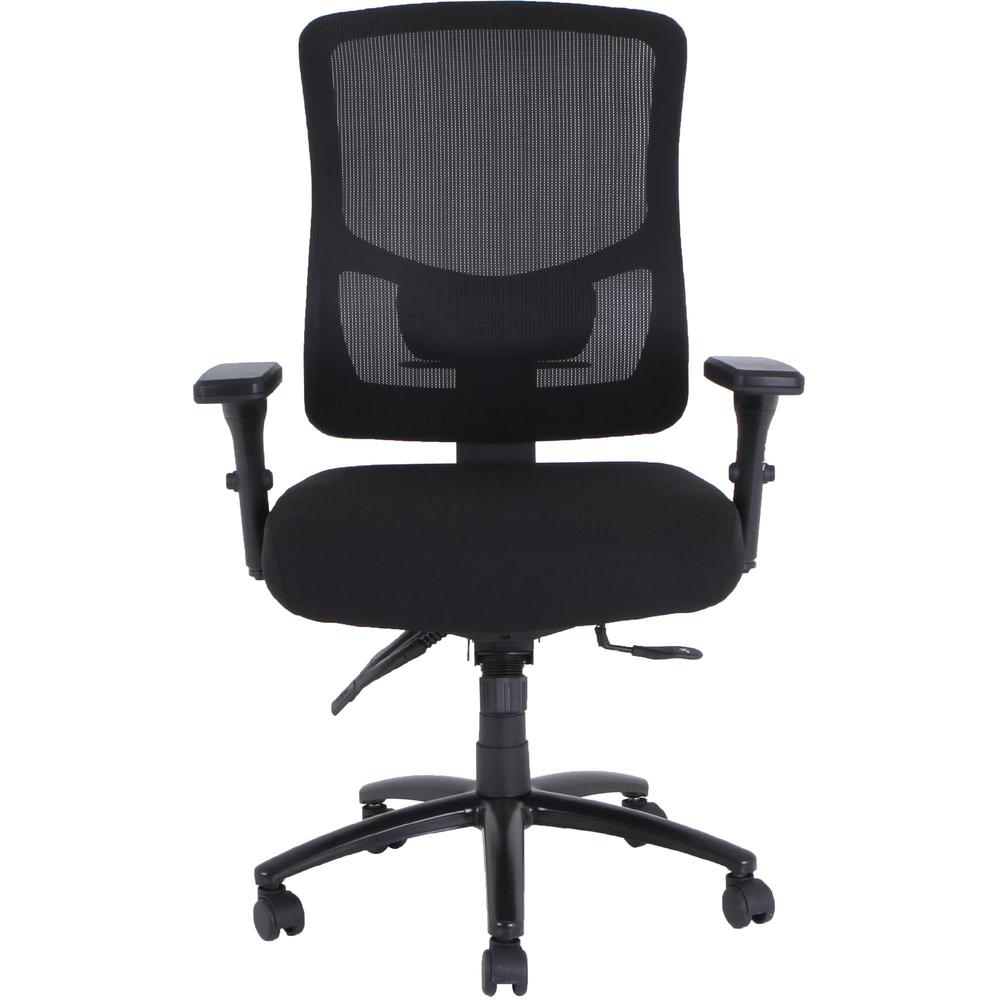 Lorell Big & Tall Mesh Back Chair - Fabric Seat - Black - 1 Each. Picture 13