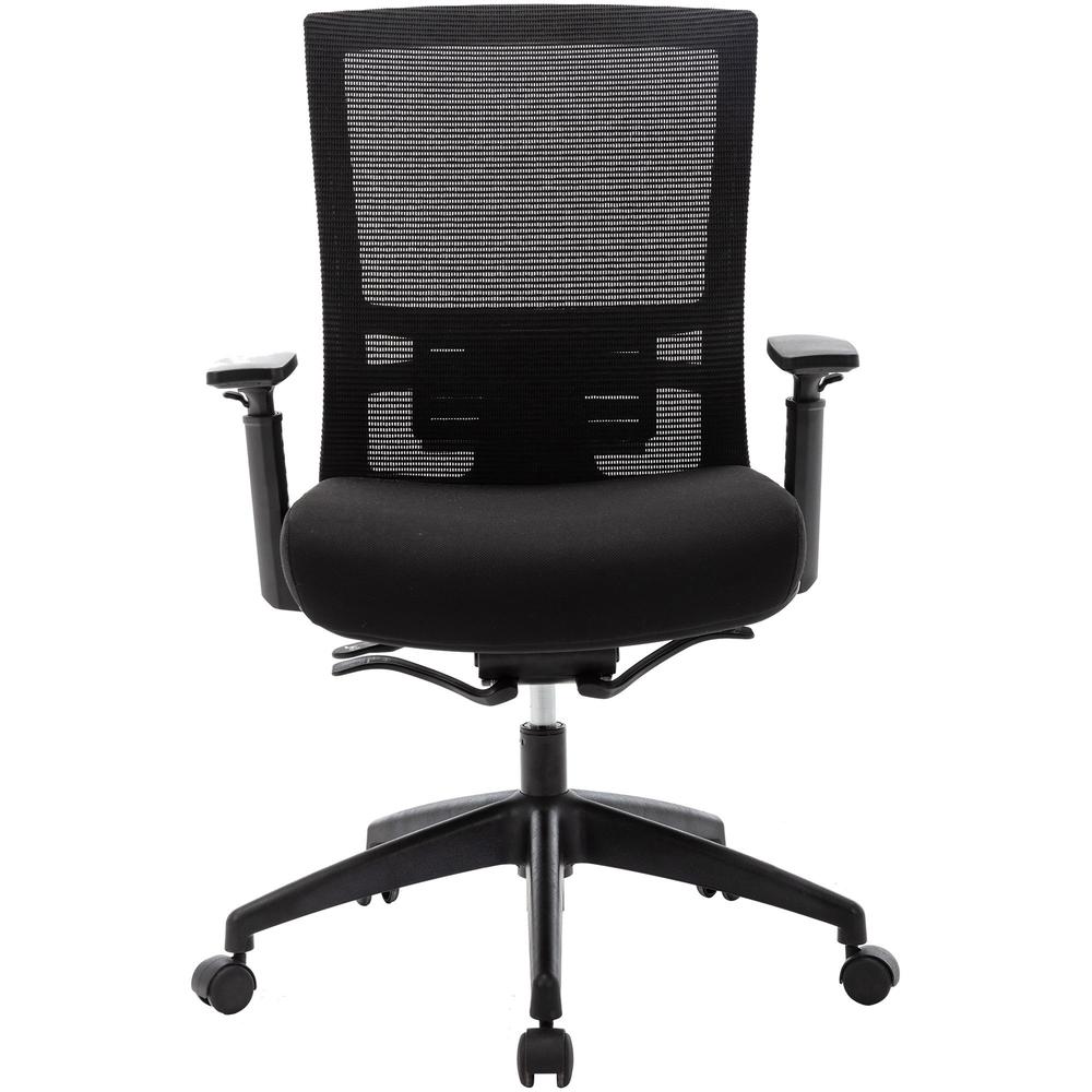 Lorell Mesh Mid-back Office Chair - Fabric Seat - Mid Back - 5-star Base - Black - 1 Each. Picture 12