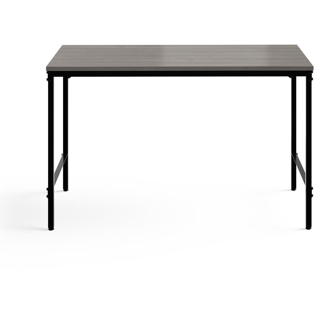 Safco Simple Study Desk - Sterling Ash Rectangle, Laminated Top - Black Powder Coat Four Leg Base - 4 Legs - 45.50" Table Top Width x 23.50" Table Top Depth x 0.75" Table Top Thickness - 29.50" Height. Picture 9