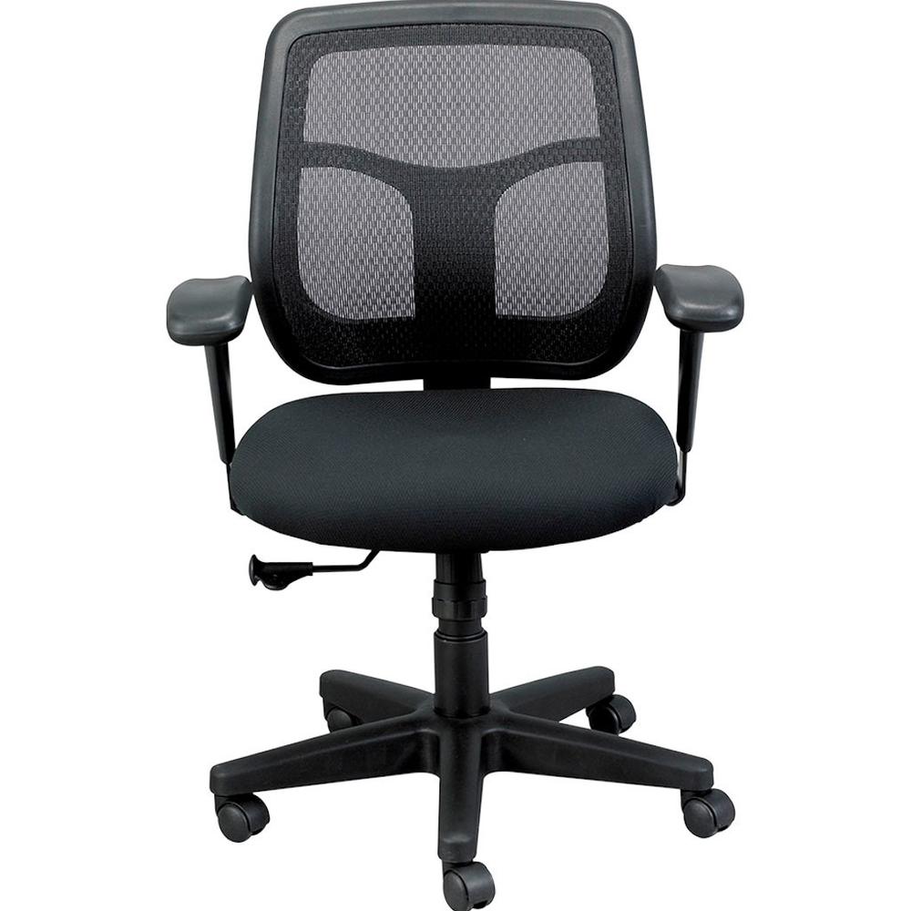 Eurotech Apollo Synchro Mid-Back Chair - Sand Fabric Seat - Black Fabric Back - Mid Back - 5-star Base - Armrest - 1 Each. Picture 8