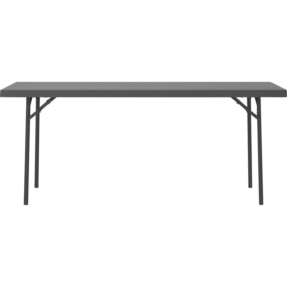 Dorel Zown Corner Blow Mold Large Folding Table - 4 Legs - 800 lb Capacity x 72" Table Top Width x 30" Table Top Depth - 29.25" Height - Gray - High-density Polyethylene (HDPE), Resin - 1 Each. Picture 5