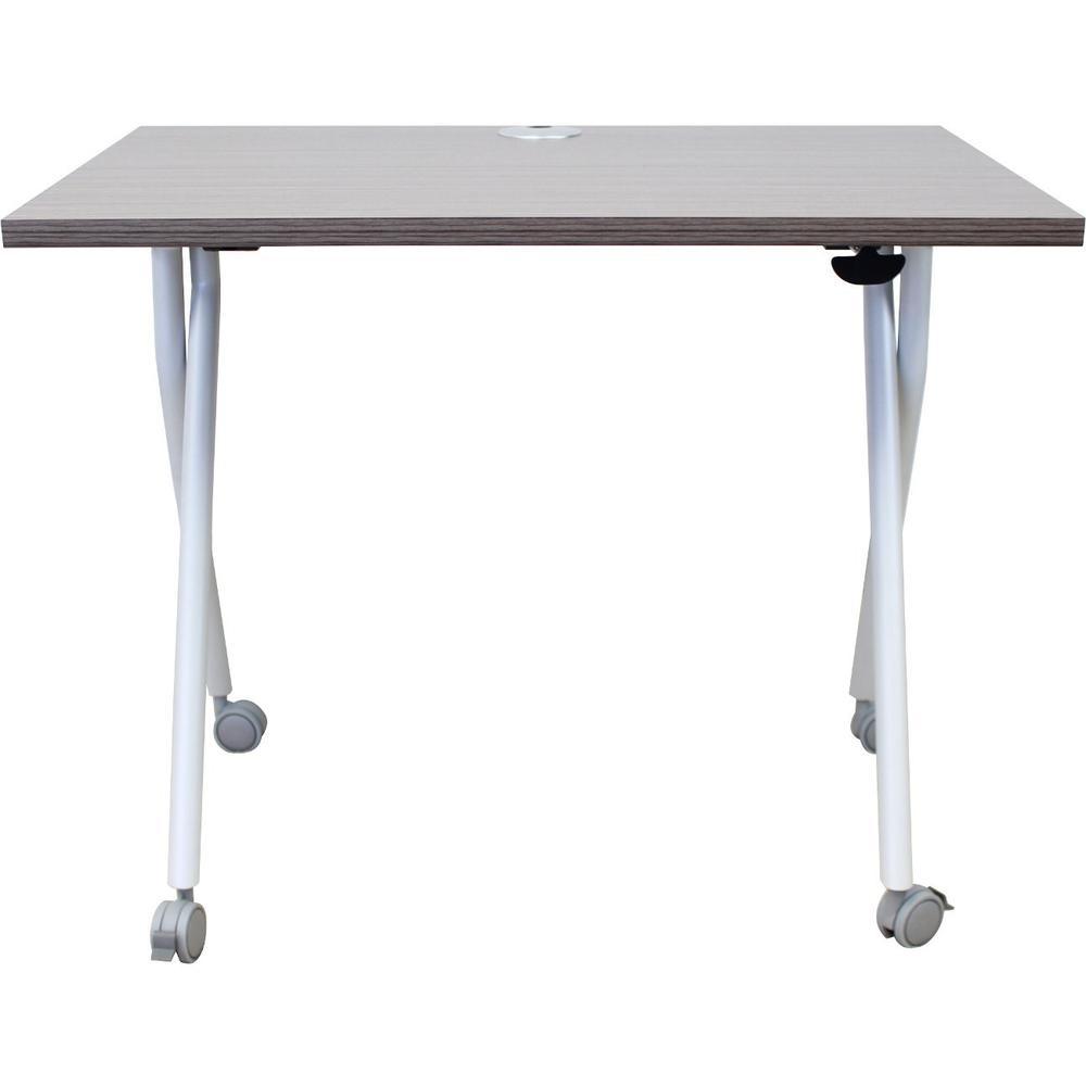 Boss Flip Top Training Table - Driftwood Rectangle Top - Four Leg Base - 4 Legs x 48" Table Top Width x 24" Table Top Depth - 29.50" Height - Wood Top Material. Picture 5