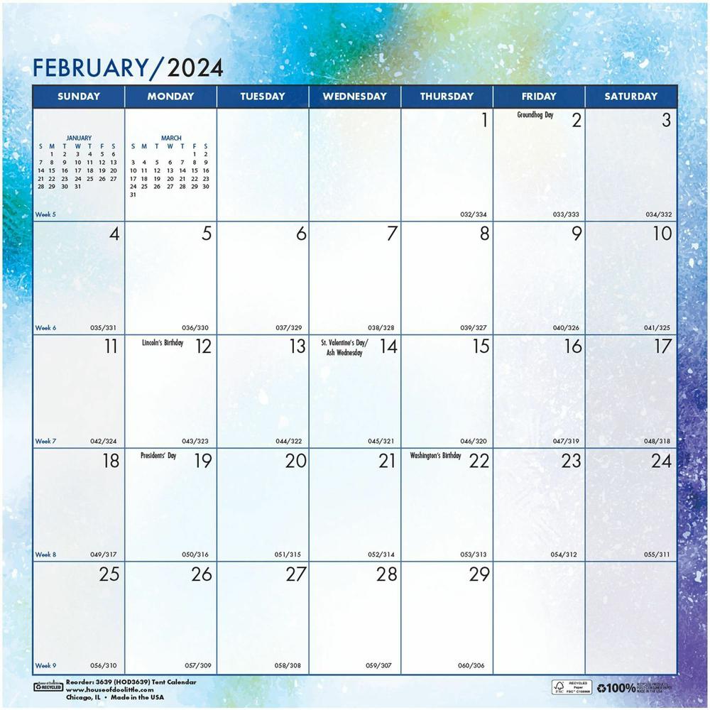 House of Doolittle Cosmos Desktop Tent Calendar - Monthly - 12 Month - January 2022 till December 2022 - Spiral Bound - Desktop - Multi - Paper - 6" Height x 6" Width - Reference Calendar, Printed, Da. Picture 3
