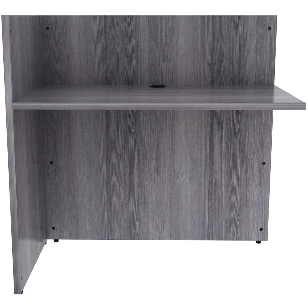 Lorell Essentials Series Reception Return - 1" Top, 42" x 24"41.5" - Material: Laminate - Finish: Weathered Charcoal. Picture 2