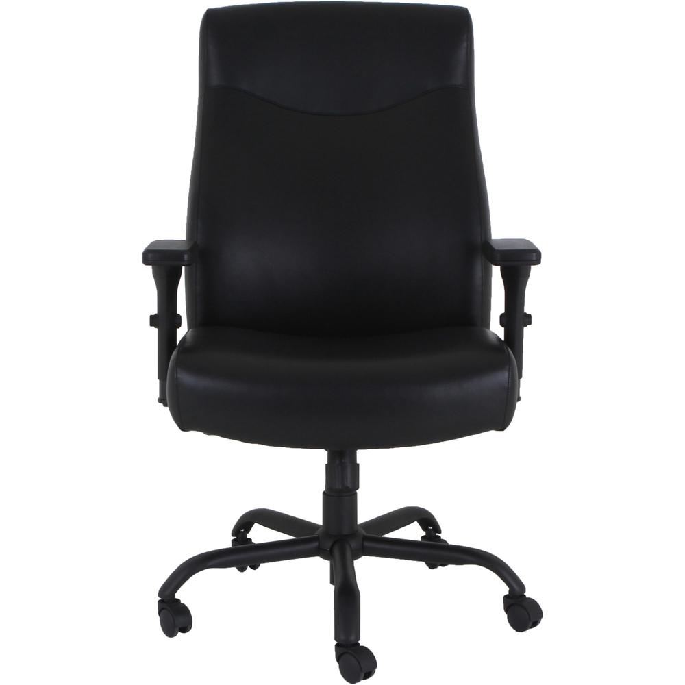 Lorell Executive High-Back Big & Tall Chair - Bonded Leather Seat - Bonded Leather Back - High Back - 5-star Base - Black - Armrest - 1 Each. Picture 13
