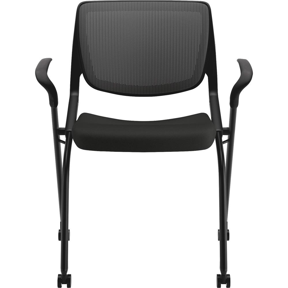 HON Motivate Chair - Black Fabric Seat - Black Back - Textured Black Reinforced Resin Frame - Black - Armrest. Picture 2