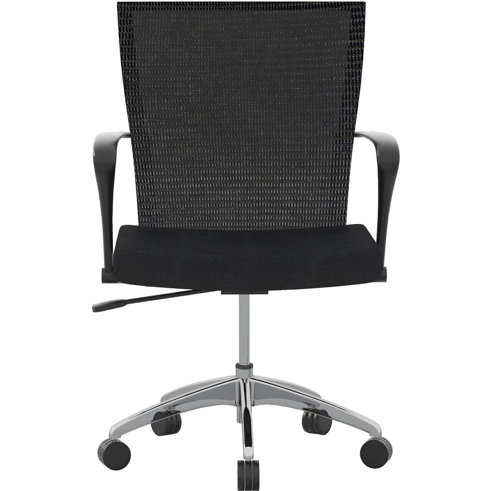 Safco Training Height-Adjustable Task Chair - Fabric, Wood Seat - Steel Frame - High Back - 5-star Base - Black - Armrest - 1 / Box. Picture 4