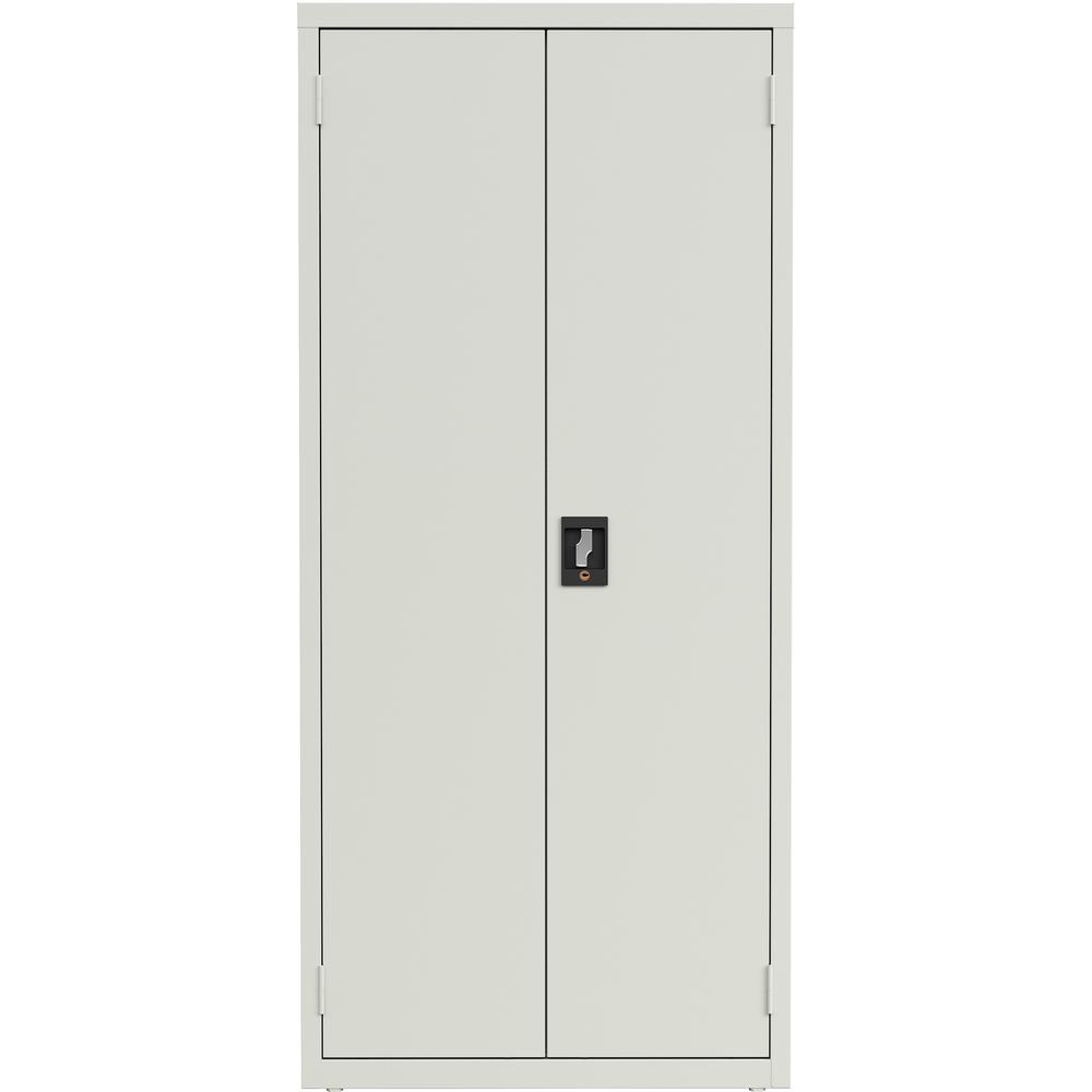 Lorell Fortress Series Slimline Storage Cabinet - 30" x 15" x 66" - 4 x Shelf(ves) - 720 lb Load Capacity - Durable, Welded, Nonporous Surface, Recessed Handle, Removable Lock, Locking System - Light . Picture 6
