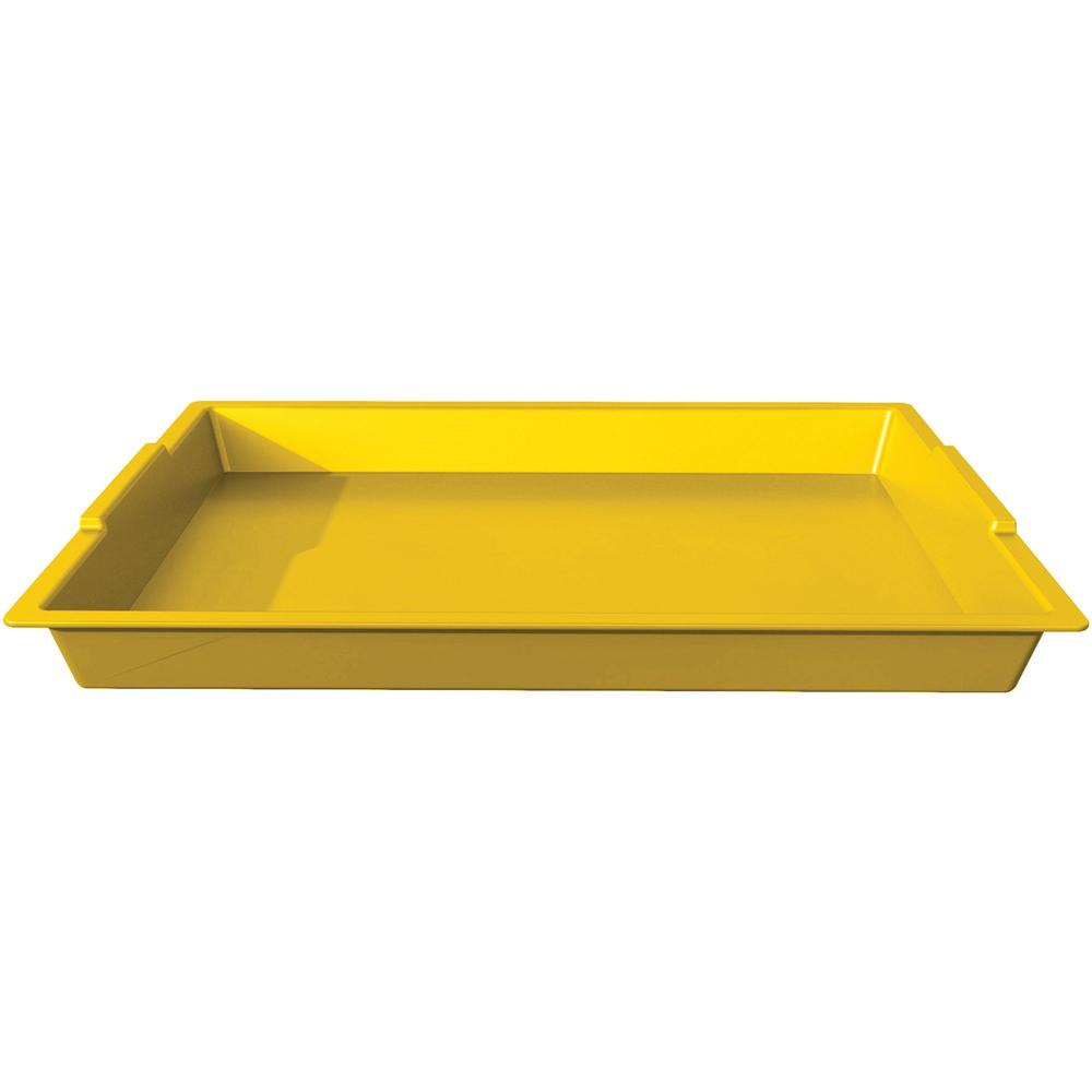 Deflecto Antimicrobial Finger Paint Tray - Painting - 1.83"Height x 16.04"Width x 12.07"Depth - Yellow - Polypropylene, Plastic. Picture 3
