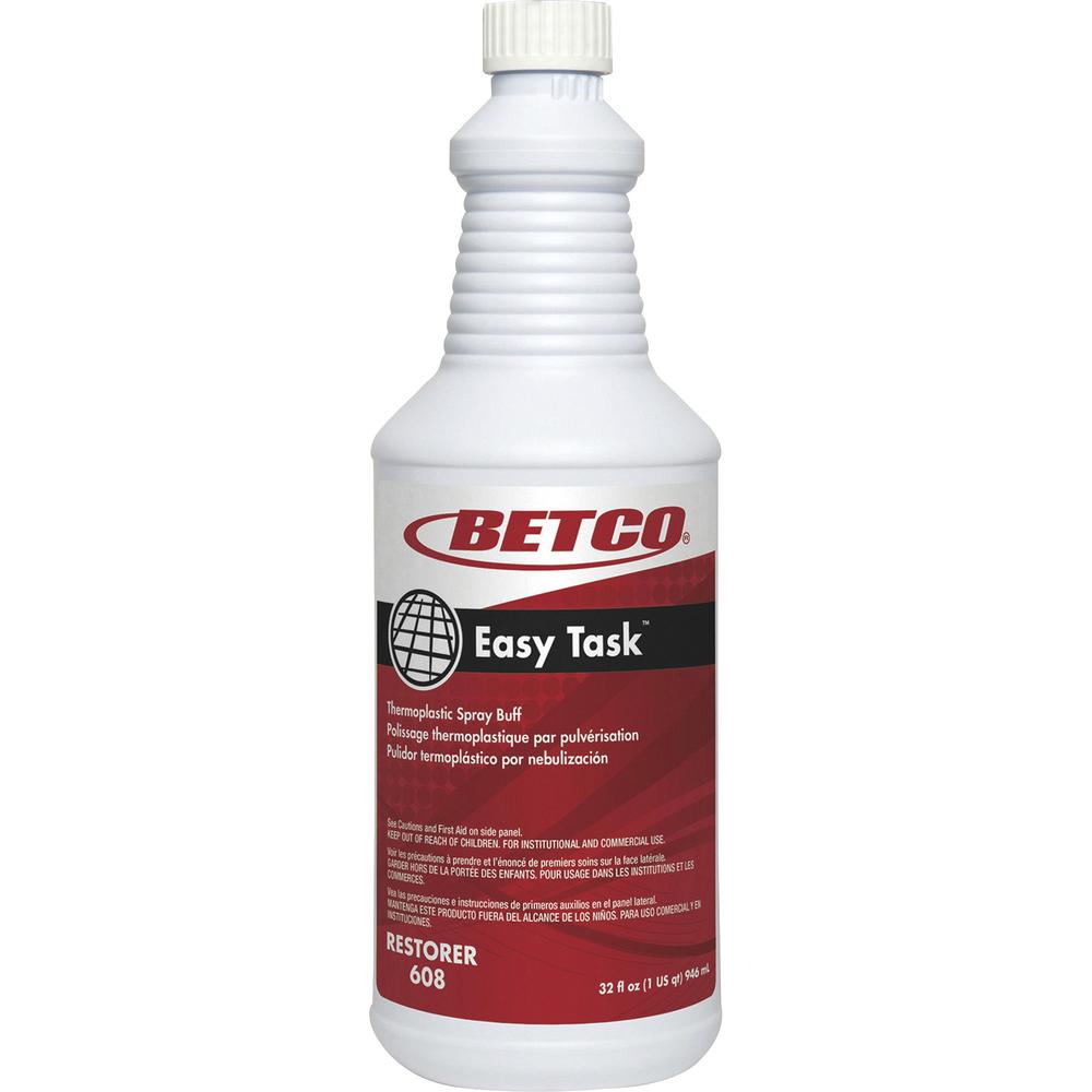 Betco Easy Task Thermoplastic Spray Buff - Ready-To-Use Spray - 32 fl oz (1 quart) - Clean Bouquet Scent - 12 / Carton - Green. Picture 2