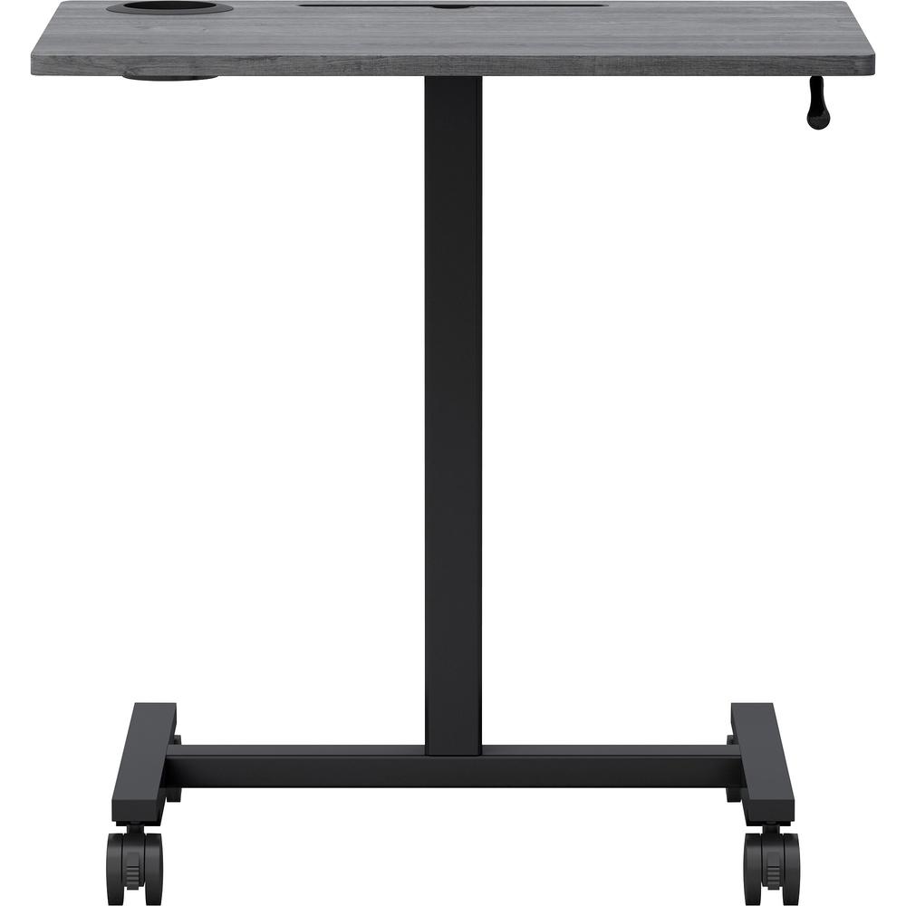 Lorell Height-adjustable Mobile Desk - Weathered Charcoal Laminate Top - Powder Coated Base - Adjustable Height - 30" to 43.63" Adjustment - 43" Height x 26.63" Width x 19.13" Depth - Assembly Require. Picture 5