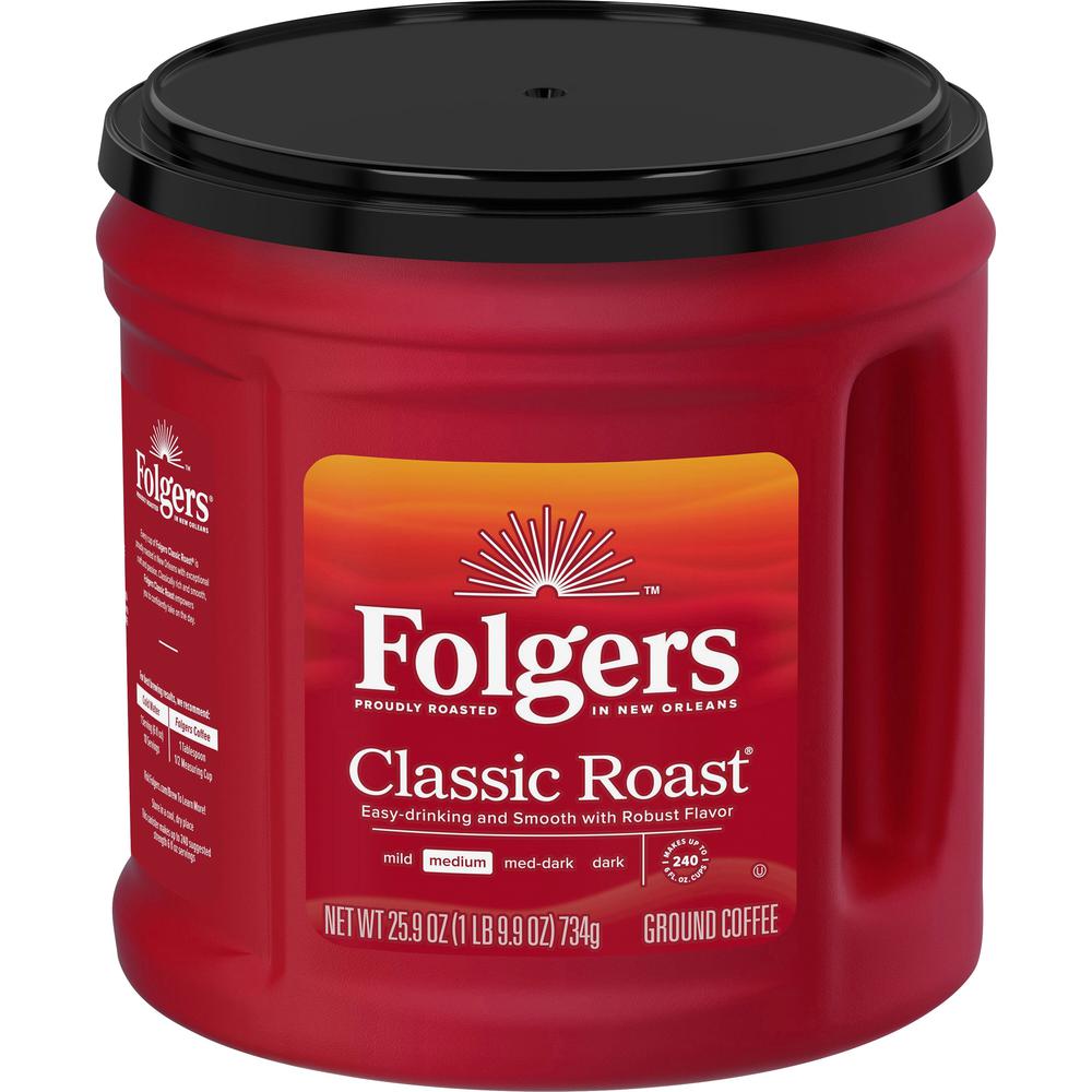 Folgers&reg; Ground Classic Roast Coffee - Medium - 25.9 oz - 6 / Carton. Picture 3