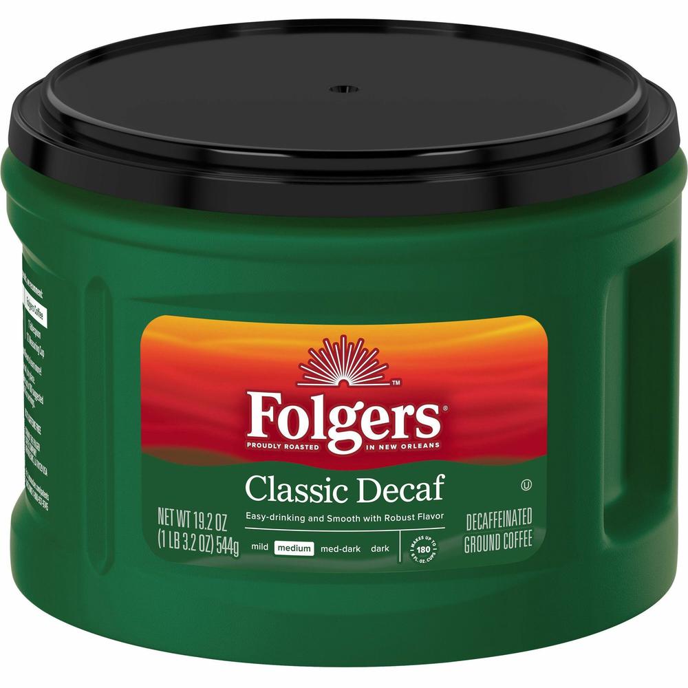 Folgers&reg; Classic Decaf Coffee - Medium - 19.2 oz - 6 / Carton. Picture 3