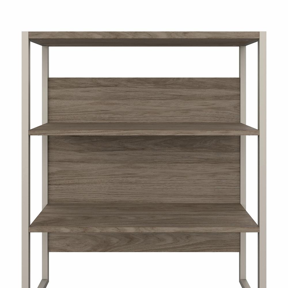 Bush Business Furniture Hybrid 2 Drawer Lateral File Cabinet with Shelves, Modern Hickory. Picture 3