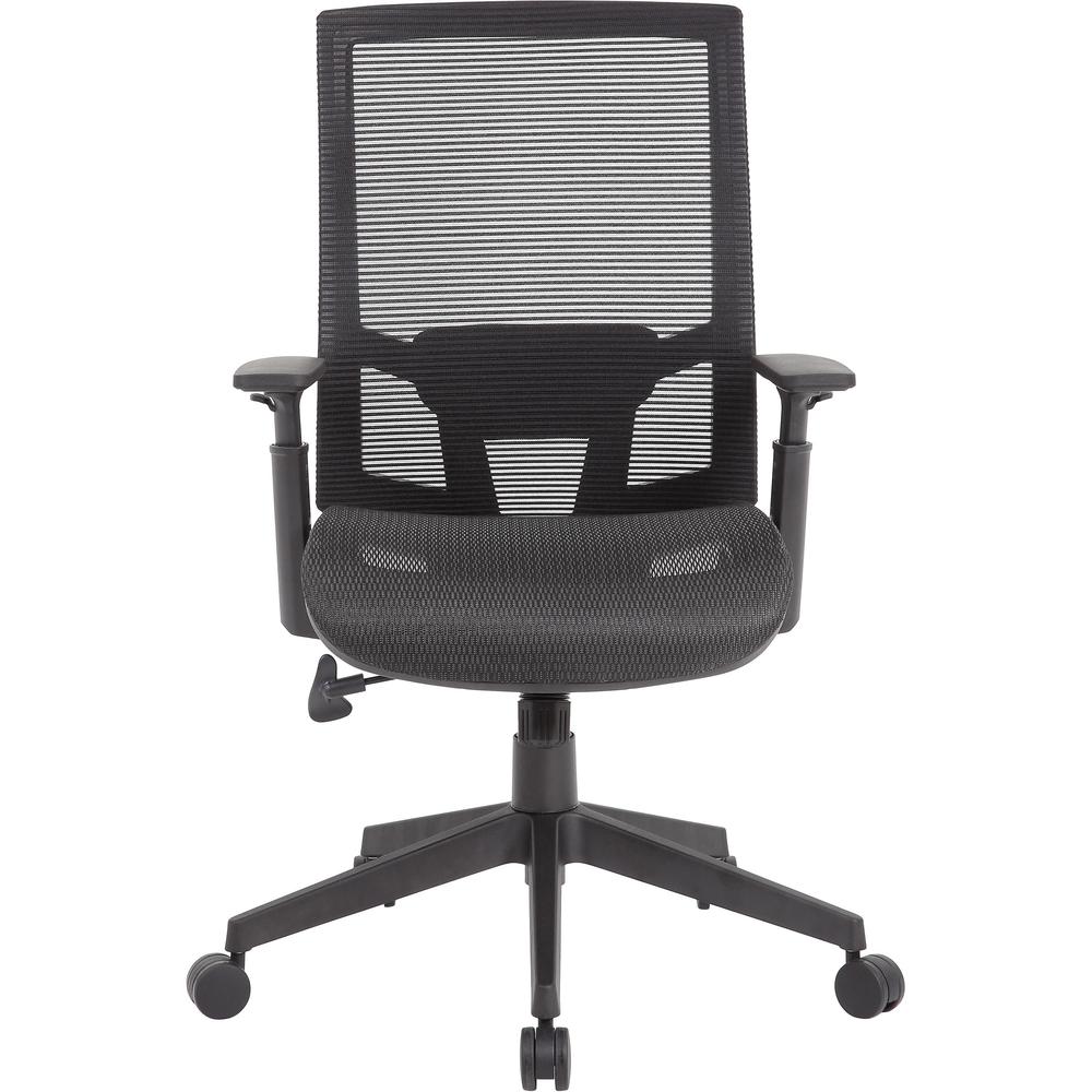 Boss Mesh Task Chair - Black Seat - Black Back - Black Frame - 5-star Base - Mesh - Armrest - 1 Each. Picture 3