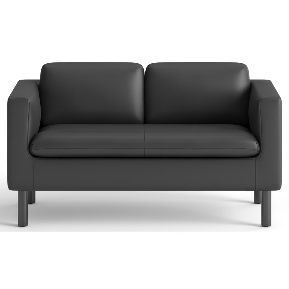 HON Parkwyn Loveseat - 53.5" x 26.8" x 29" - Material: Polyurethane - Finish: Black. Picture 4