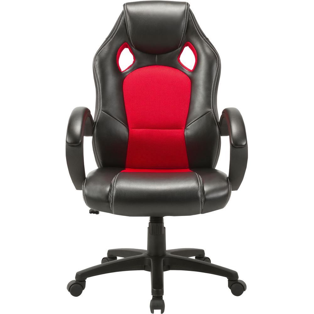 LYS High-back Gaming Chair - For Gaming - Polyurethane, Mesh, Nylon - Red, Black. Picture 5