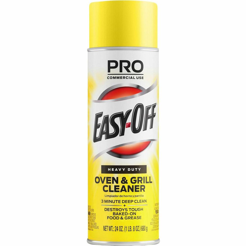 Professional Easy-Off Heavy Duty Oven & Grill Cleaner - 24 fl oz (0.8 quart) - Lemon Floral ScentAerosol Spray Can - 6 / Carton - Heavy Duty - White. Picture 2