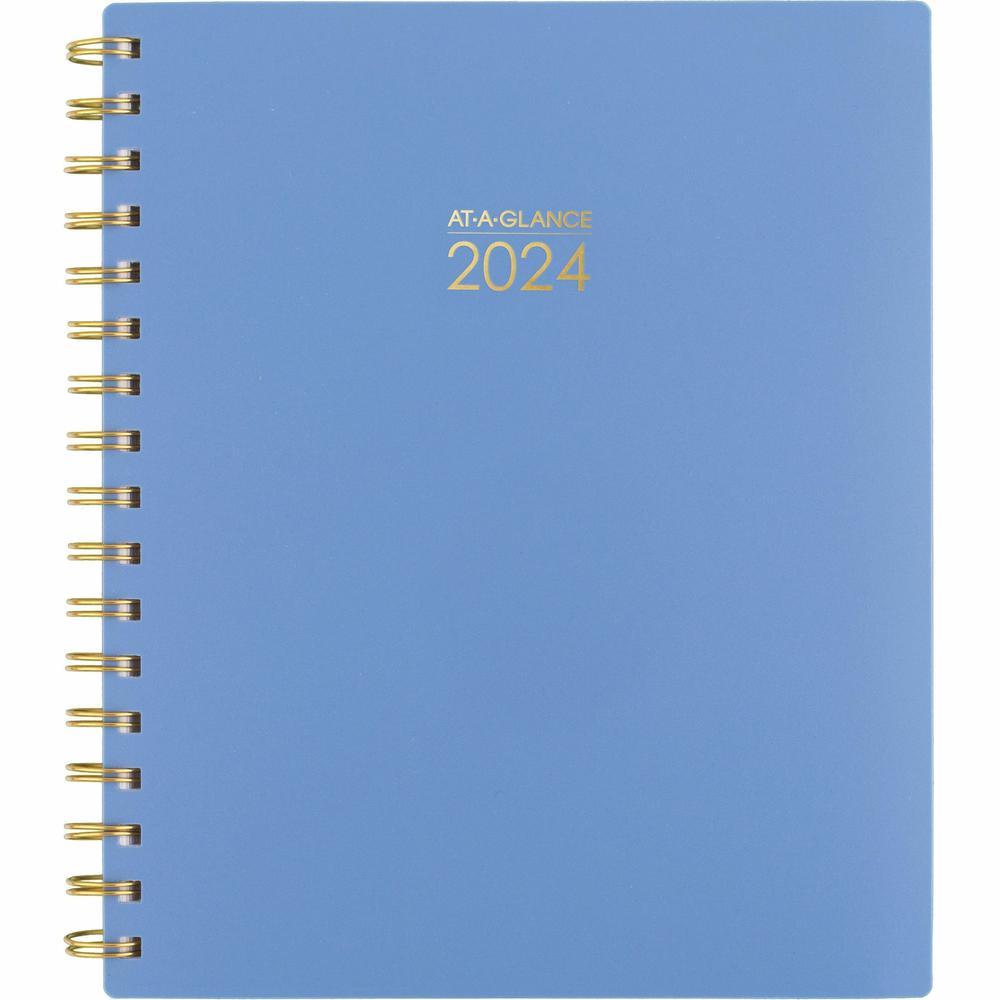 At-A-Glance Harmony Planner - Medium Size - Academic - Weekly, Monthly - 13 Month - January 2024 - January 2025 - 2 Week, 2 Month Double Page Layout - 7" x 8 3/4" Sheet Size - Wire Bound - Blue - Pape. Picture 2