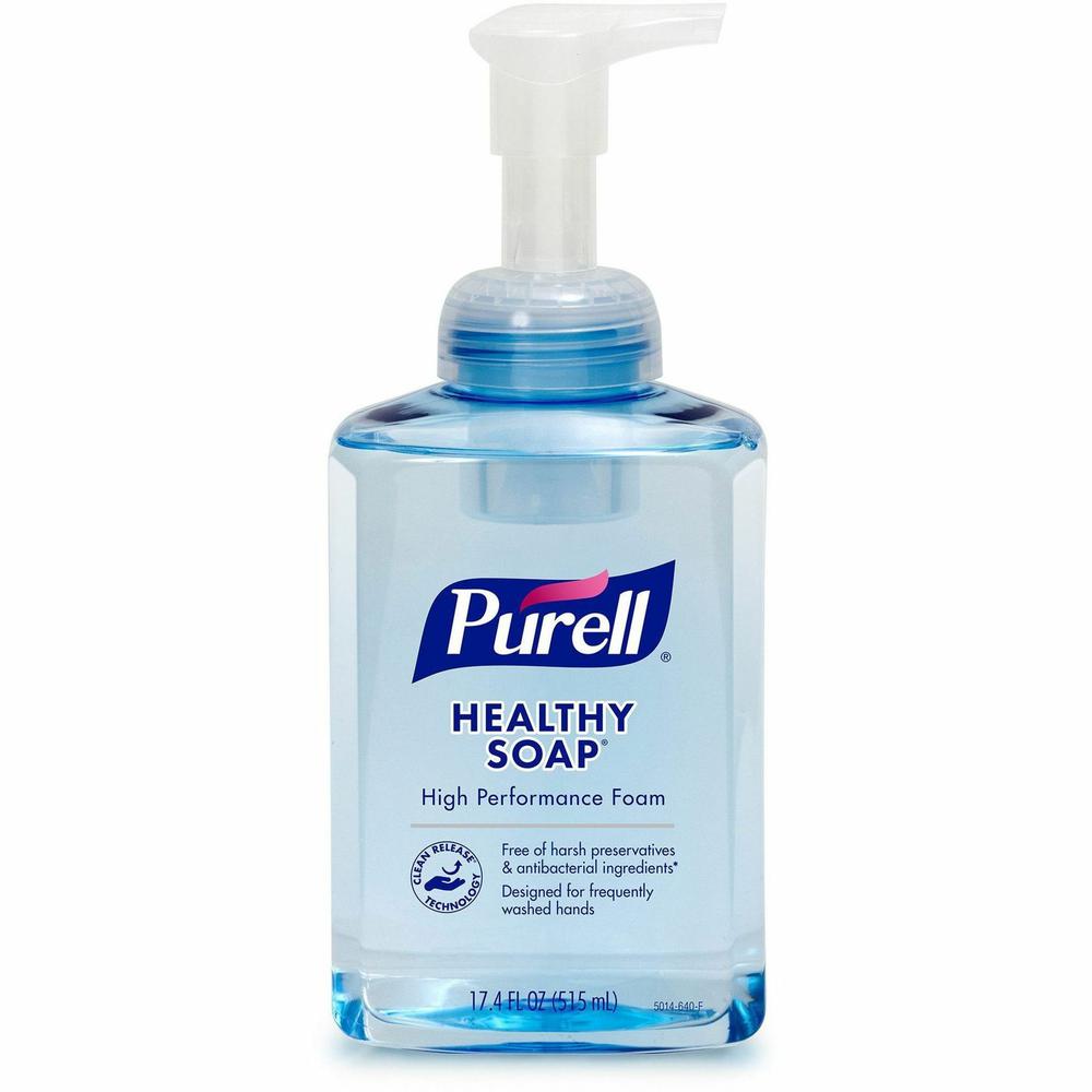 Gojo&reg; CRT HEALTHY SOAP High Performance Foam - 17.4 fl oz (514.6 mL) - Push Pump Dispenser - Bacteria Remover, Soil Remover, Kill Germs - Hand, Skin - Moisturizing - Clear - Refillable, Triclosan-. Picture 2