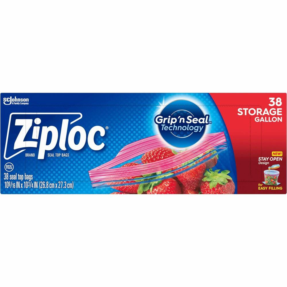 Ziploc&reg; Stand-Up Storage Bags - 1 gal Capacity - Blue - 38/Box - Kitchen, Storage. Picture 4
