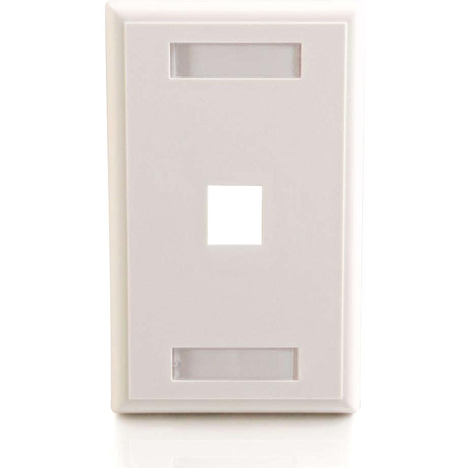 C2G 1-Port Single Gang Multimedia Keystone Wall Plate - White - 1 x Socket(s) - White. Picture 2
