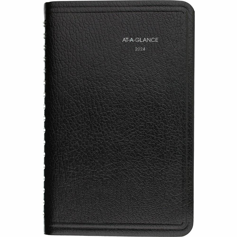 At-A-Glance DayMinder Appointment Book Planner - Pocket Size - Julian Dates - Weekly - 12 Month - January 2024 - December 2024 - 8:00 AM to 5:00 PM - Hourly - 1 Week Double Page Layout - 3 1/2" x 6" W. Picture 2