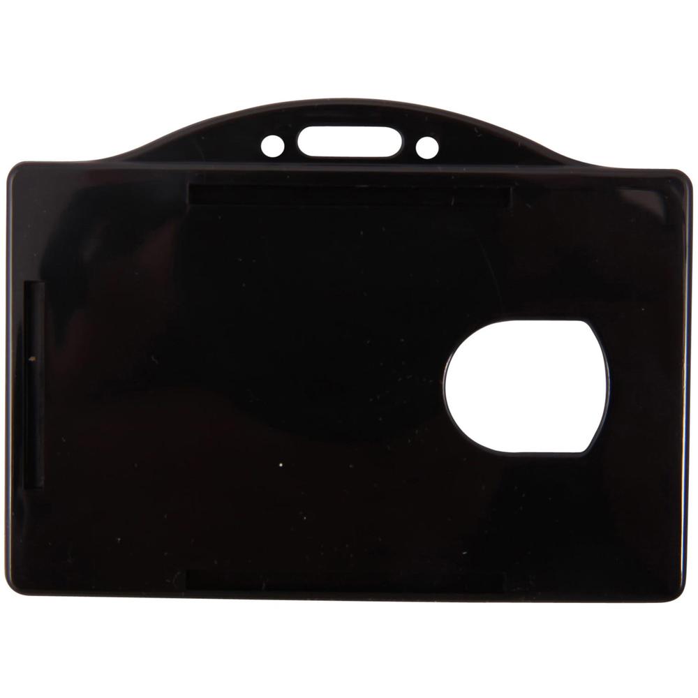 SICURIX Horizontal Black Frame ID Card Holder - Plastic - 25 / Pack - Black. Picture 4