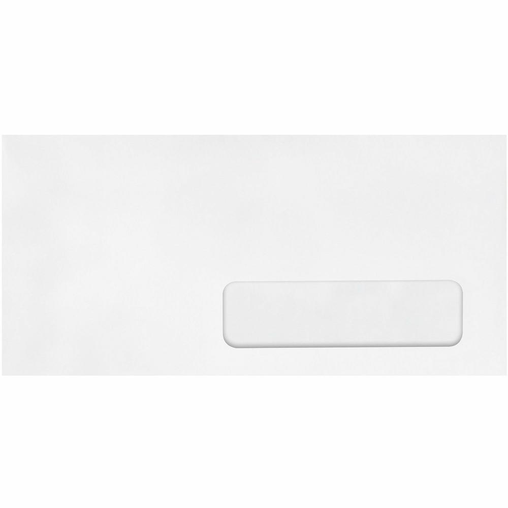 Quality Park No. 10 Single Right Window Envelopes - Single Window - #10 - 4 1/8" Width x 9 1/2" Length - 24 lb - Adhesive - Wove - 500 / Box - White. Picture 2