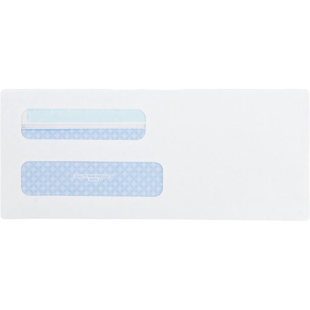 Quality Park No. 8-5/8 Double Window Security Tint Envelopes with Redi-Seal&reg; Self-Seal - Double Window - #8 5/8 - 3 5/8" Width x 8 5/8" Length - 24 lb - Self-sealing - Wove - 500 / Box - White. Picture 3