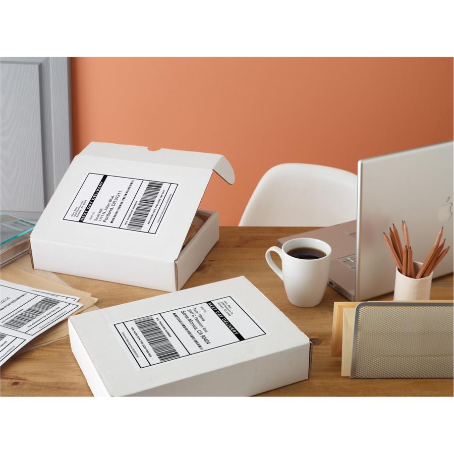 Avery&reg; Easy Peel White Shipping Labels - 3 21/64" Width x 4" Length - Permanent Adhesive - Rectangle - Laser - White - Paper - 6 / Sheet - 100 Total Sheets - 600 Total Label(s) - 600 / Box. Picture 6