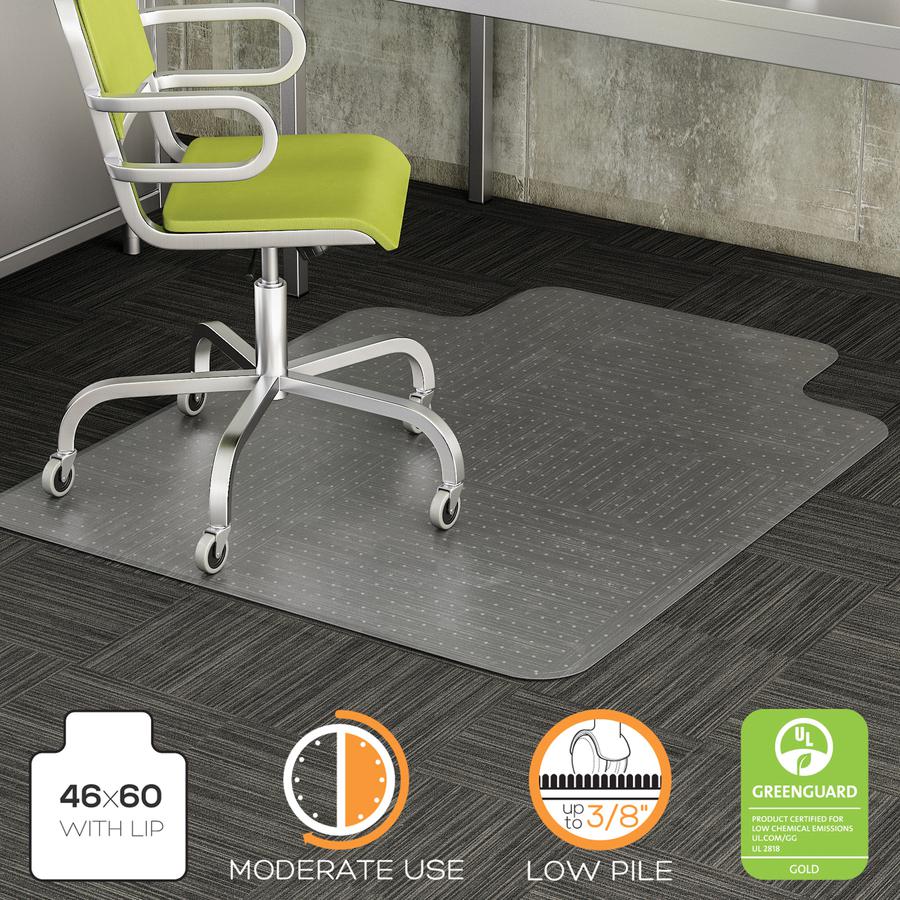Deflecto DurMat for Carpet - Carpeted Floor - 60" Length x 46" Width - Lip Size 12" Length x 25" Width - Vinyl - Clear. Picture 13