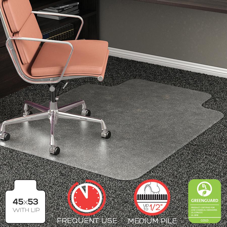 Deflecto RollaMat for Carpet - Carpeted Floor - 53" Length x 45" Width - Vinyl - Clear - 1Each. Picture 3
