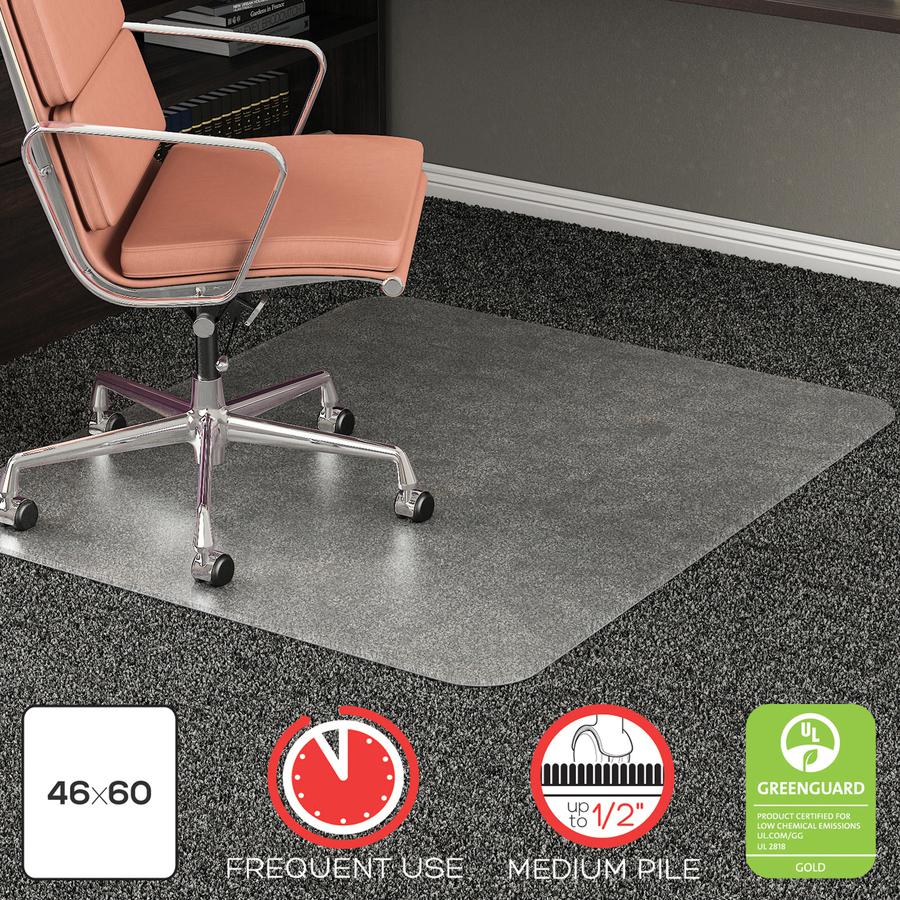 Deflecto RollaMat for Carpet - Carpeted Floor - 60" Length x 46" Width - Vinyl - Clear - 1Each. Picture 13
