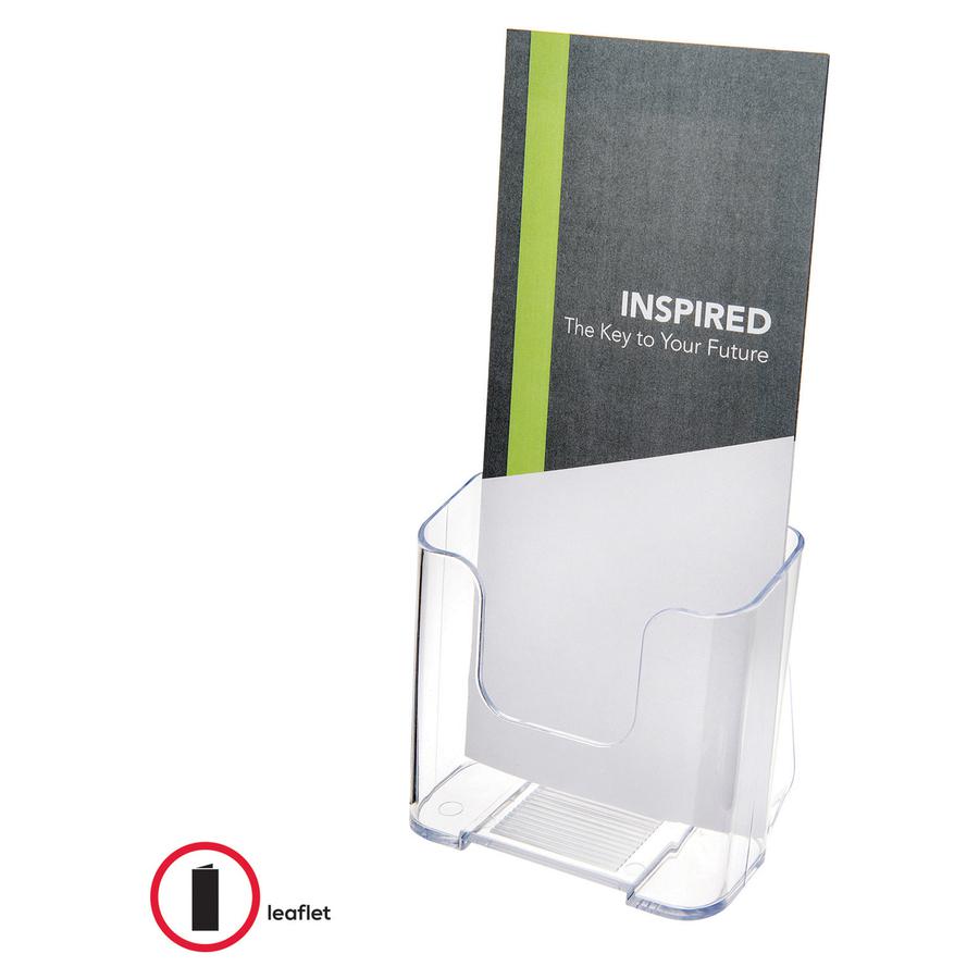 Deflecto Single Compartment DocuHolder - 1 Pocket(s) - 7.8" Height x 4.4" Width x 3.3" DepthDesktop - Clear - Plastic - 1 Each. Picture 4