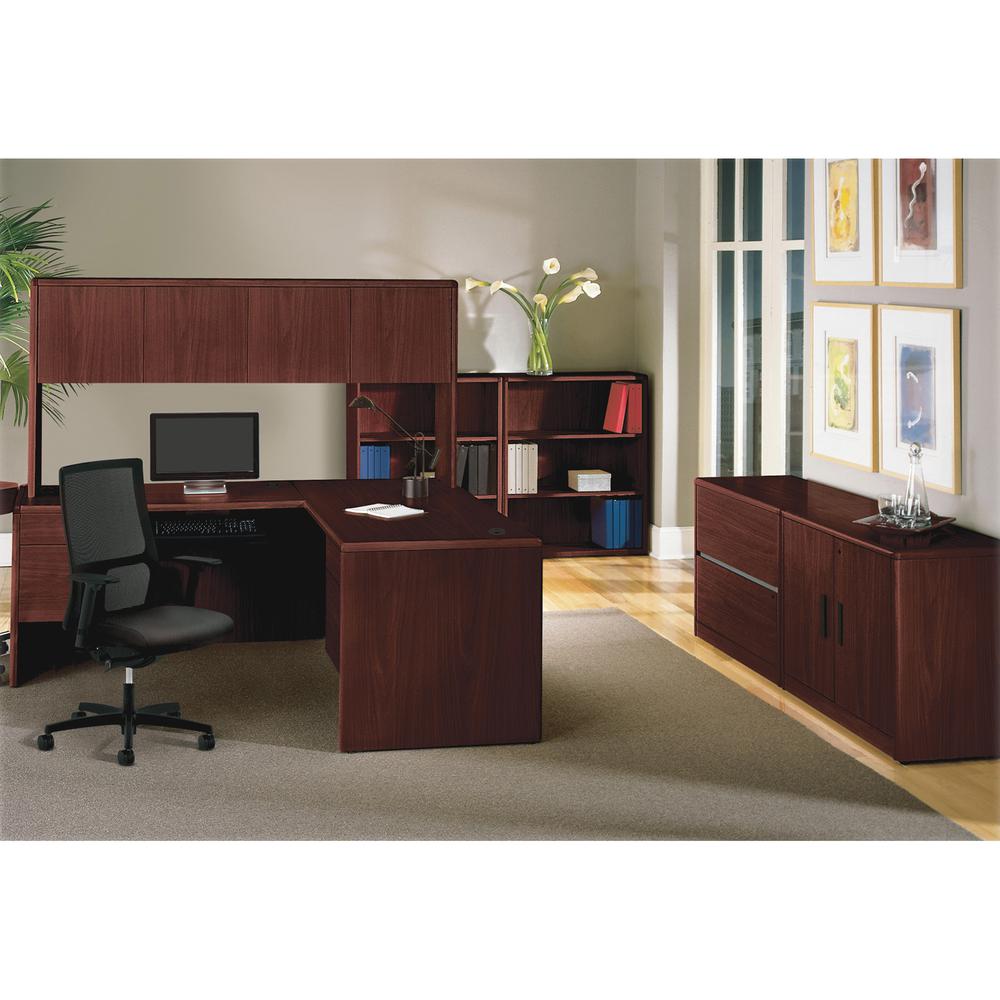 HON 10700 Series Left Return - 48" x 24" x 29.5" - 2 x File Drawer(s)Left Side - Waterfall Edge - Material: Wood - Finish: Laminate, Mahogany. Picture 4