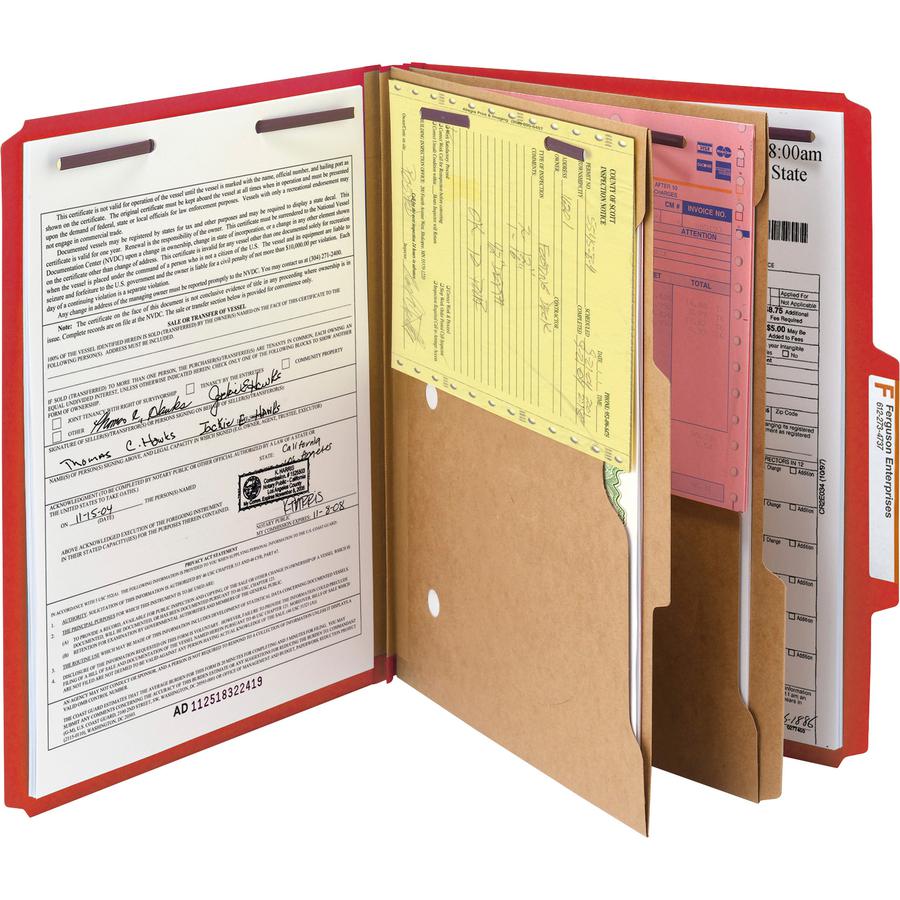 Smead Classification Folders with SafeSHIELD Fasteners - Letter - 8 1/2" x 11" Sheet Size - 2" Expansion - 2" Fastener Capacity for Folder - 2 Pocket(s) - 2/5 Tab Cut - Right of Center Tab Location - . Picture 6