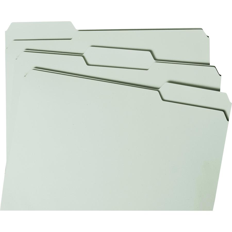 Smead 1/3 Tab Cut Letter Recycled Fastener Folder - 8 1/2" x 11" - 1" Expansion - 2 x 2S Fastener(s) - 2" Fastener Capacity for Folder - Top Tab Location - Assorted Position Tab Position - Pressboard . Picture 7